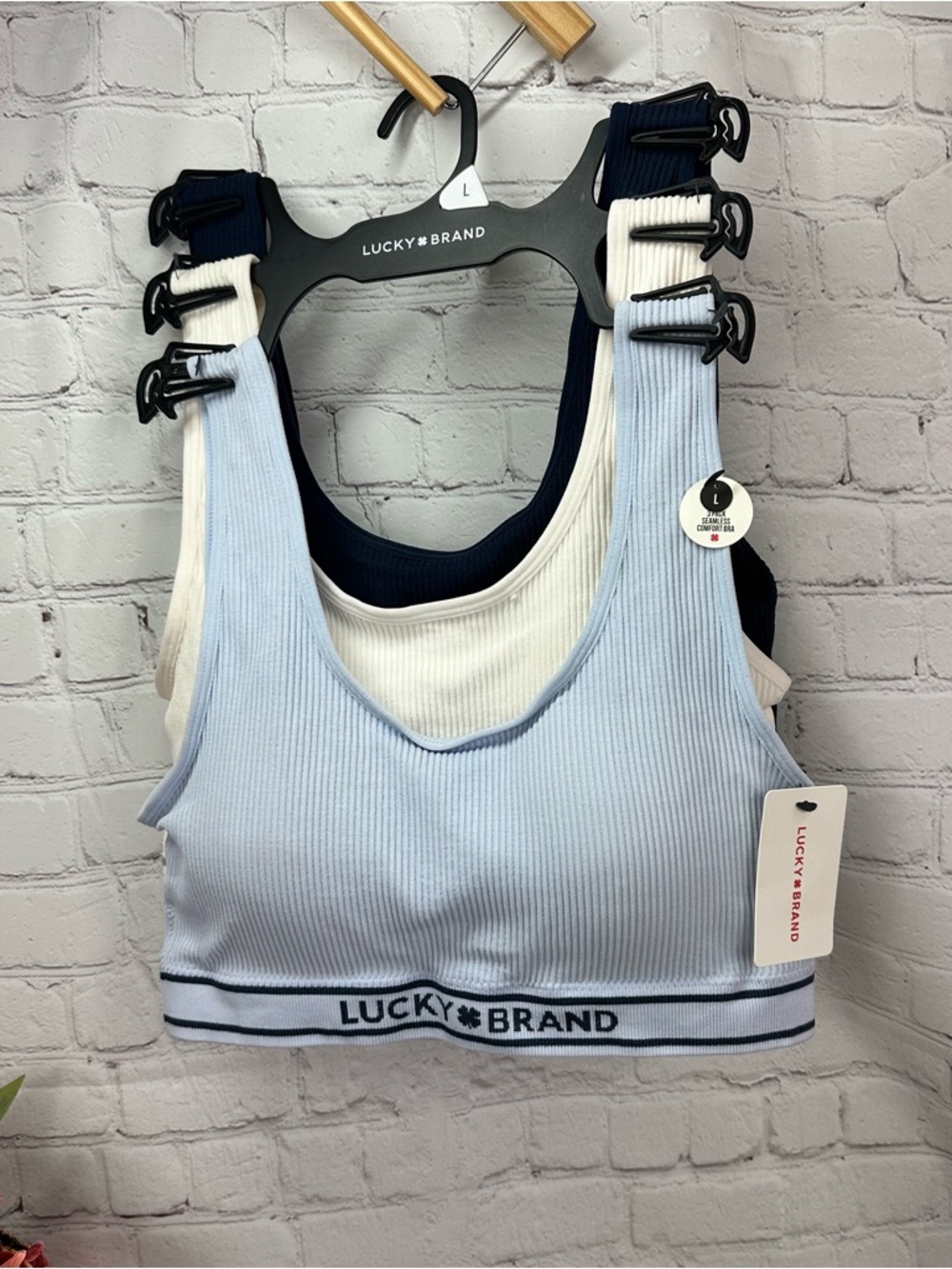 NWT Lucky Brand tank Bralette Trio women L Tank Colors loungewear layer